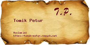 Tomik Petur névjegykártya